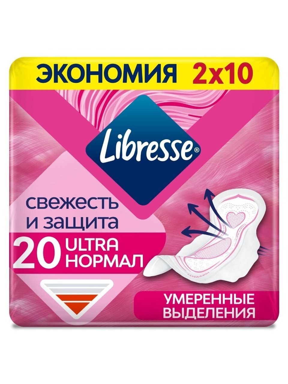Прокладки женские Libresse, Ultra Normal, дневные, 20 шт, мягкая поверхность, 8478
