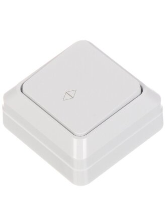 Выключатель проходной открытой установки, одноклавишный, 10 А, термопластик, IP20, белый, General Lighting Systems, Альфа, 477004