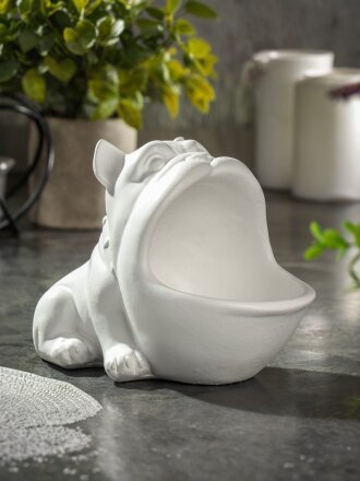 Фигурка гипс, Бульдожка, 19.5х11х13 см, конфетница, белая, 10 1380 0000