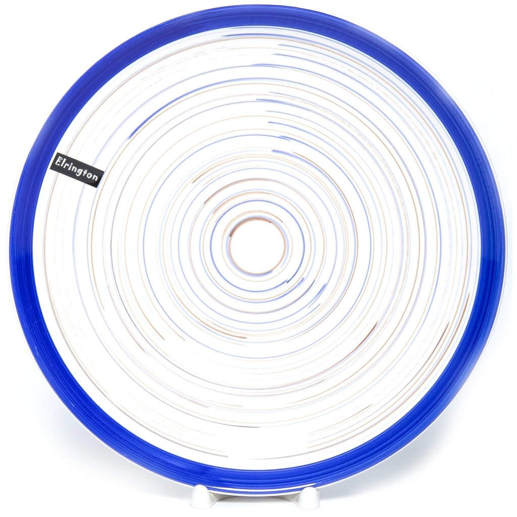 Тарелка обеденная, керамика, 27 см, круглая, Аэрография Лазурный день, Elrington, 139-27050, белая