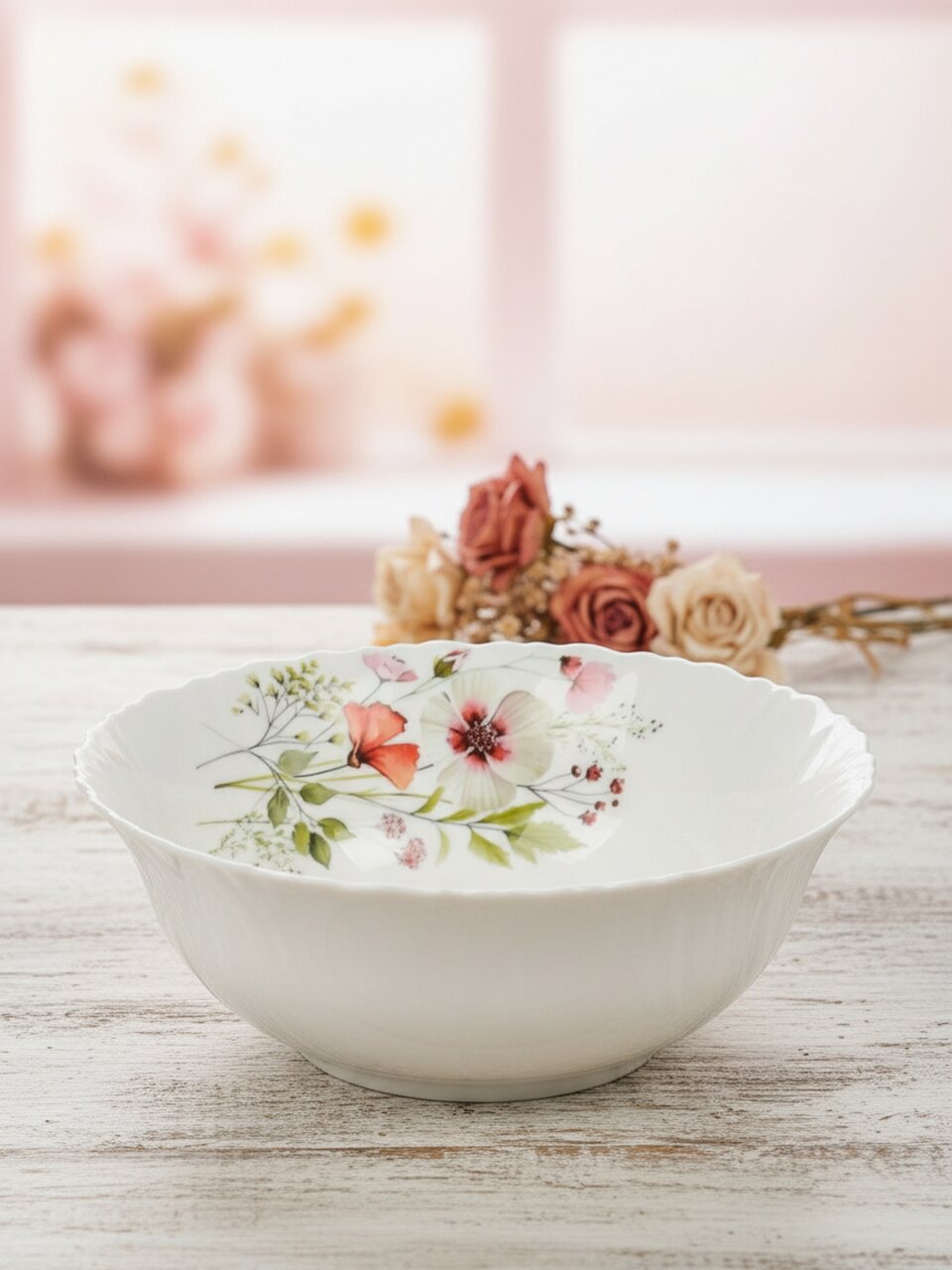 Салатник стеклокерамика, фигурный, 20х6.5 см, 1 л, Сухоцветы, МФК, MFK21182