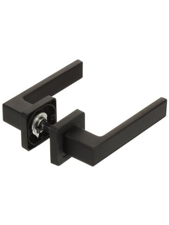 Ручка дверная Code Deco, H-22111-A-BLM/B, 28234, раздельная, черная, алюминий