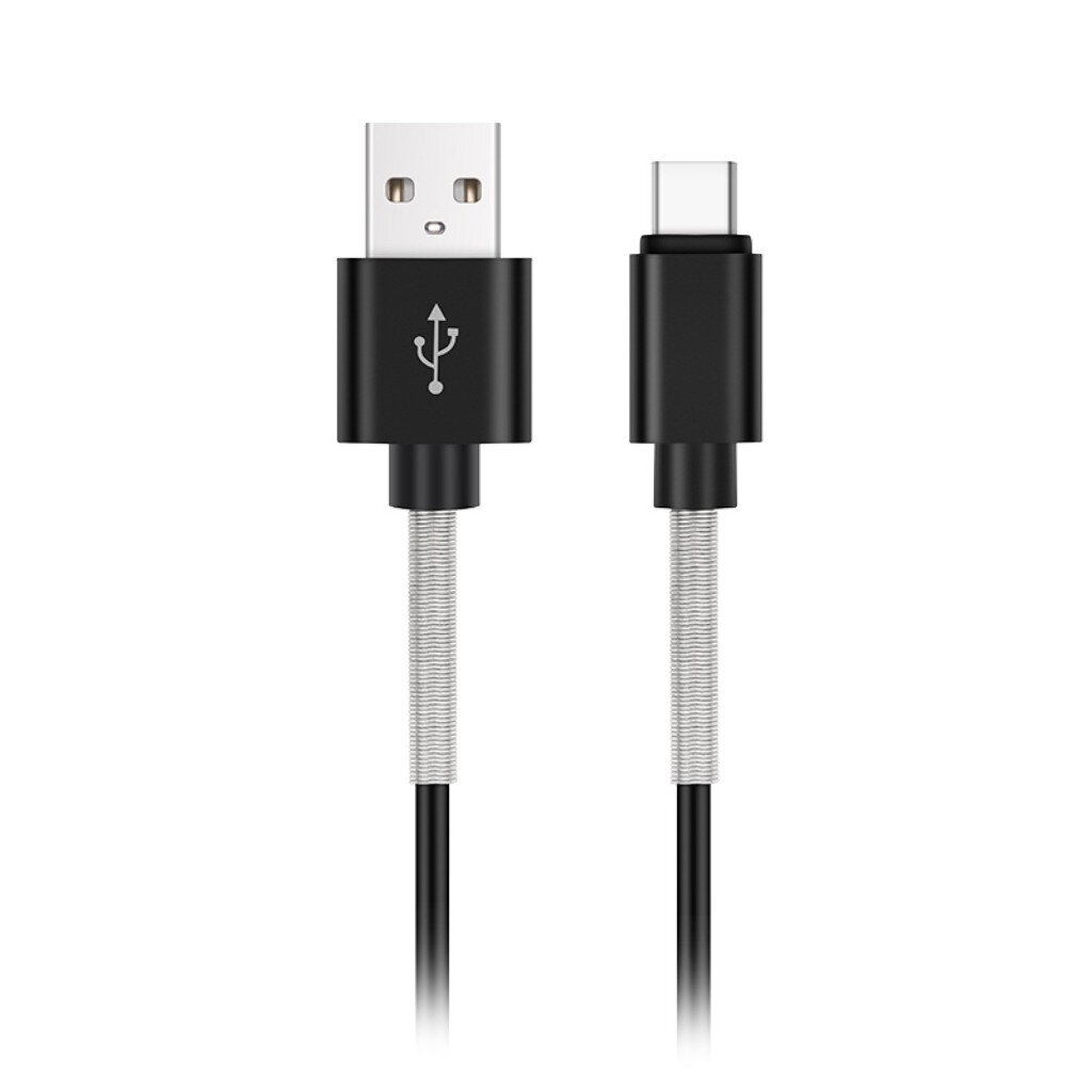 Кабель USB, AVS, TC-361S, Type-C, 1 м, USB 2.0, усиленный, в пакете, черный, A40283S кабель vixion vx 07c type c 2 разъема 2 4 а 1 м усиленный белый