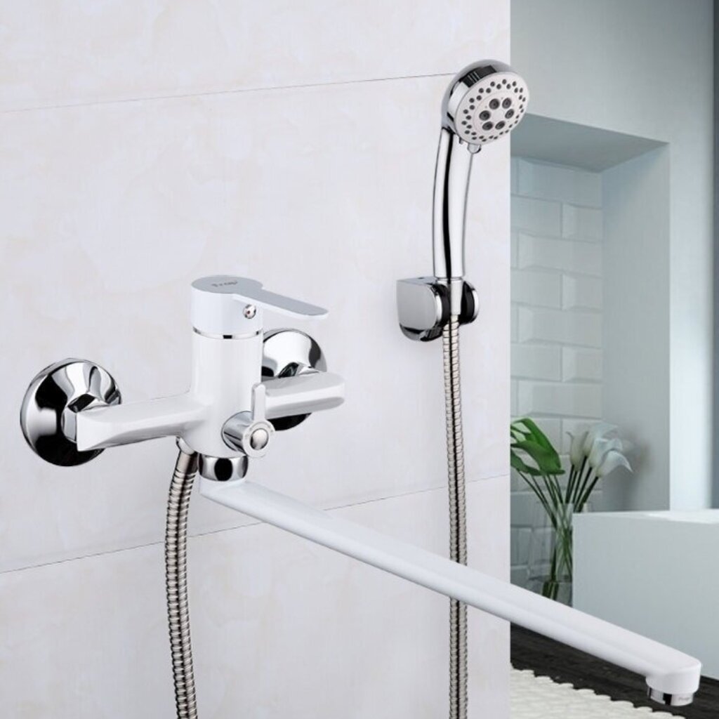 Смеситель для ванны, Frap, с картриджем, белый, F2241 люстра потолочная e27 6x60w 60x50 см латунь белый