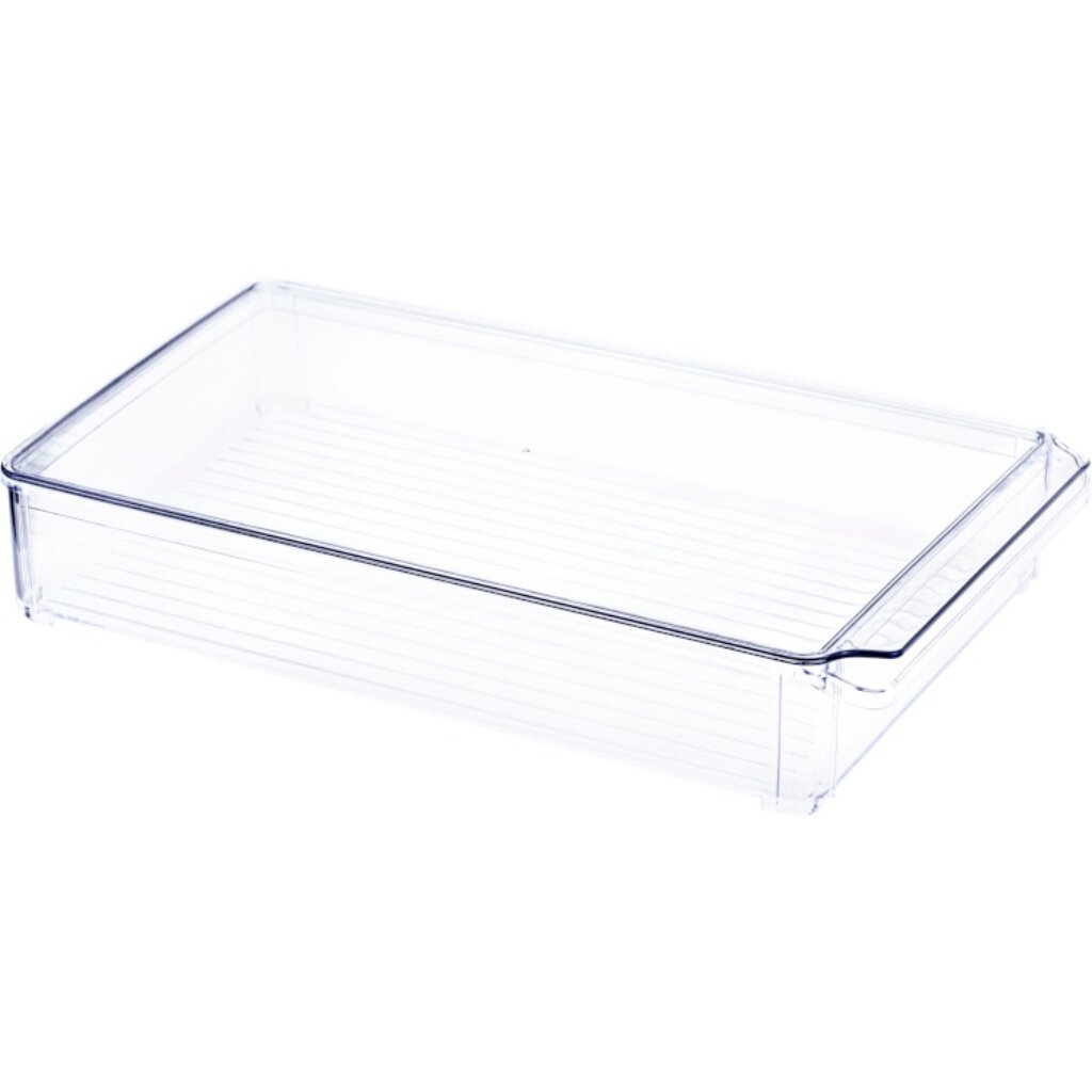 Органайзер для холодильника, 20х30х5 см, с крышкой, прозрачный, Idea, М 1586 ящик хозяйственный 10 л 37х25х14 см с крышкой прозрачный idea м 2352