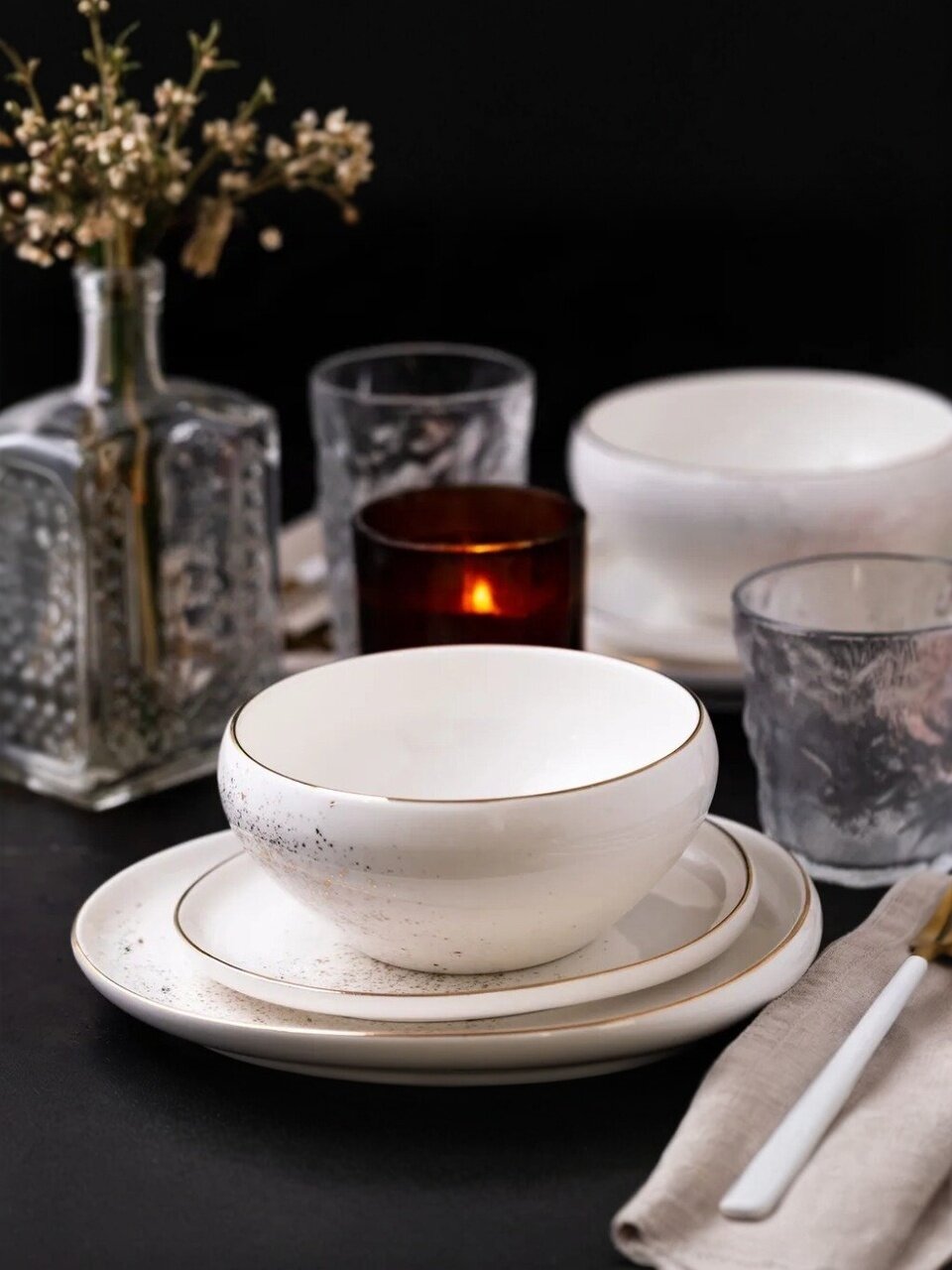 Салатник фарфор, круглый, 15х6.8 см, Stellare, Atmosphere, AT-K2868, белый