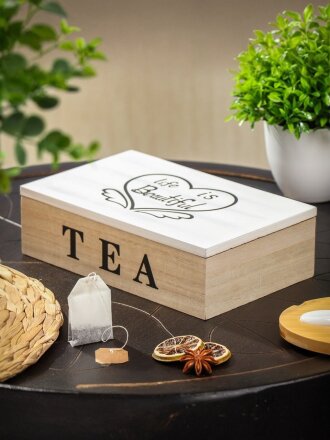Коробка декоративная для хранения чая, МДФ, 24х15х6.7 см, Y4-6788