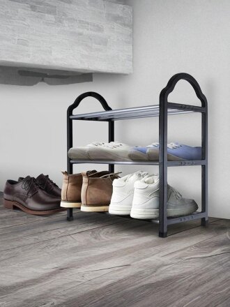 Полка для обуви, металл, пластик, 3 секции, 42х18х41 см, 15 кг, Рыжий кот, SR3, 312184