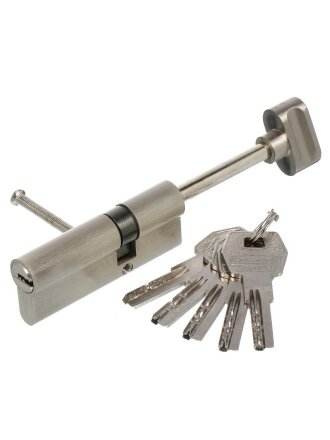 Личинка замка двери Стандарт, MAX 80 S (50x30S) SN, 14 848, 80 мм, матовый никель, 5 перфоключей/вертушек