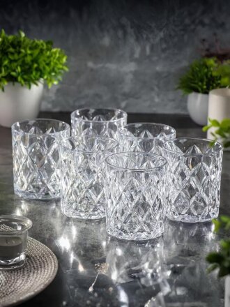 Стакан для виски 380 мл, стекло, 6 шт, Даймонд, B060593