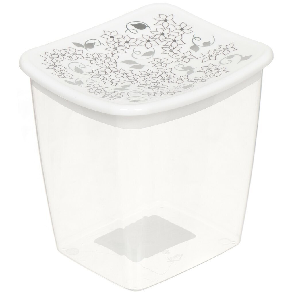 Банка для сыпучих продуктов пластмассовая Деко белые цветы Idea М1225, 1 л