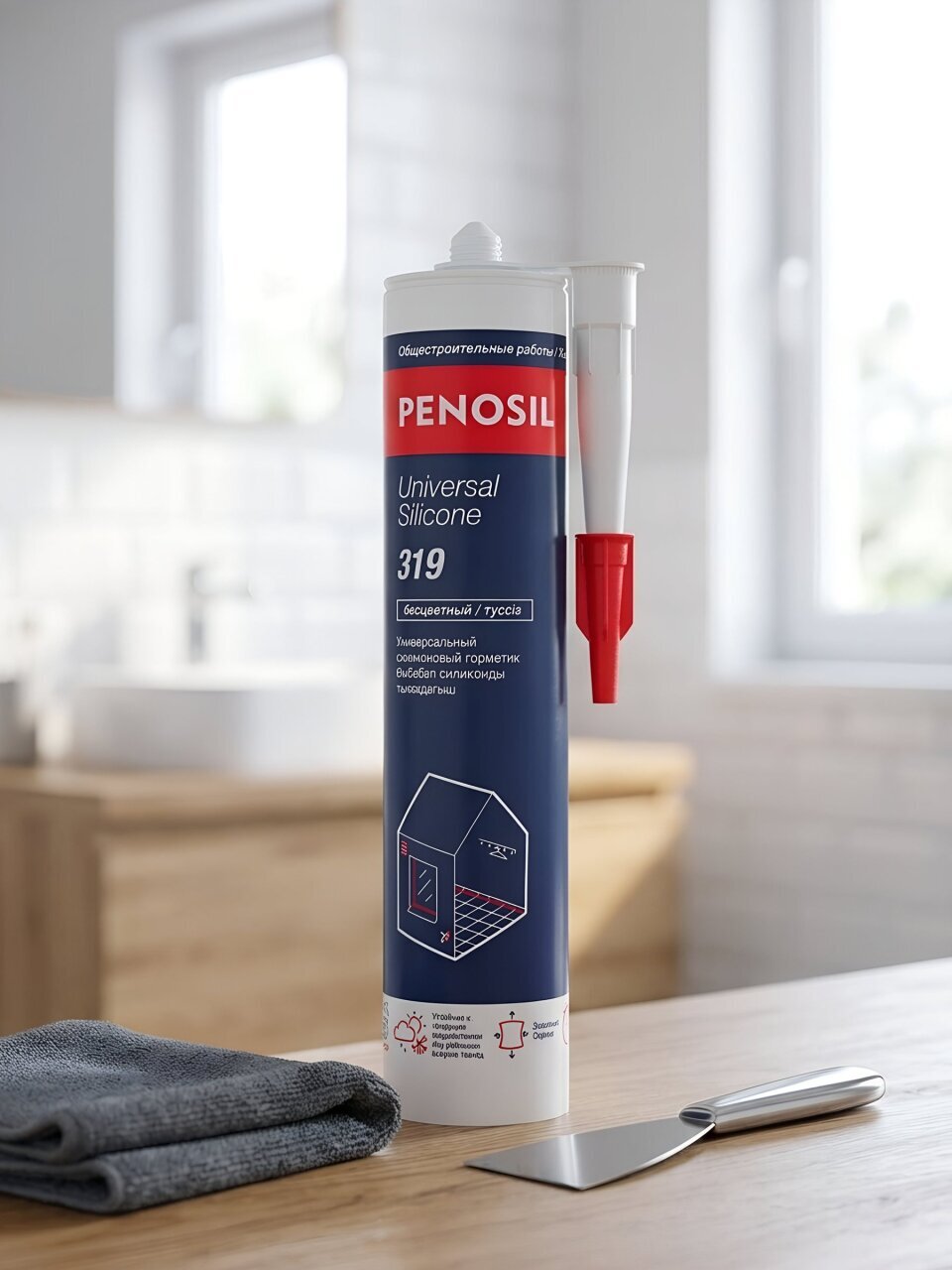 Герметик силиконовый, универсальный, Penosil, Universal Silicone 319, H0019Z, 280 мл, бесцветный