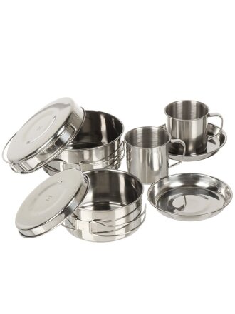 Набор посуды походный, нержавеющая сталь, 8 предметов, Ecos, Camp-S11, 106940