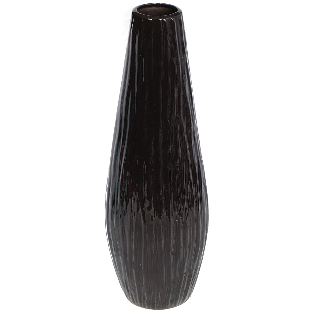 Ваза для цветов керамическая настольная, 35 см, Лорена черная