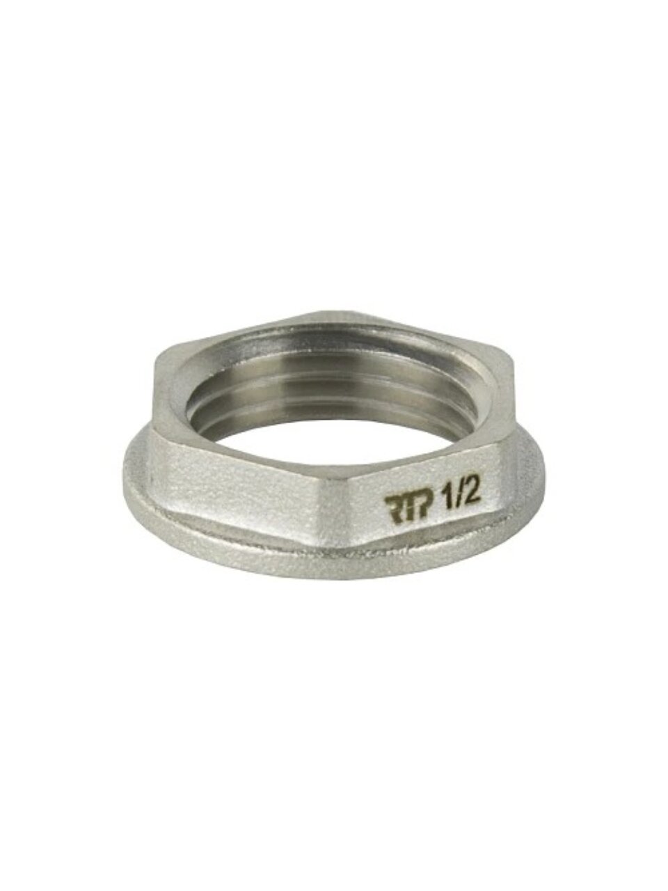 Контргайка 1/2&amp;quot;, никель, с ребордой, индивидуальная упаковка, РосТурПласт