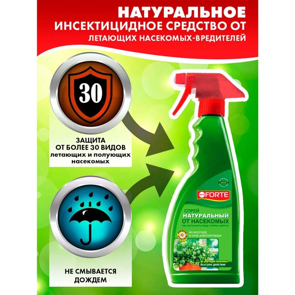 Инсектицид от различных видов насекомых, универсальный, спрей, 500 мл, на  натуральных пиретринах, Bona Forte в Москве: цены, фото, отзывы - купить в  интернет-магазине Порядок.ру