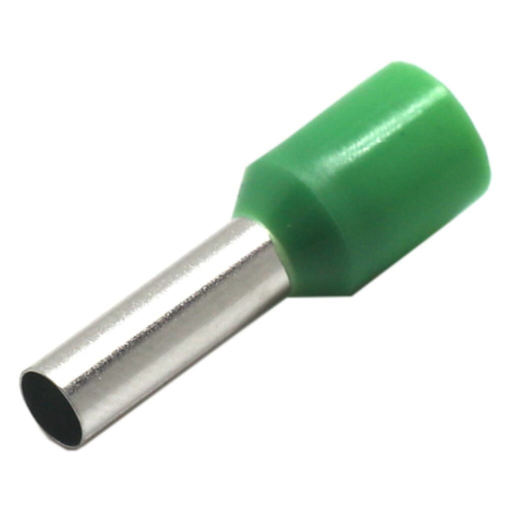 Наконечник НШВи 6.0-12 / Е 6,0-12/E6012, латунь, зеленый, штыревой, втулочный, изолированный, 12 мм, 6 мм², Rexant, 08-0823 изолированный соединитель проводов rexant