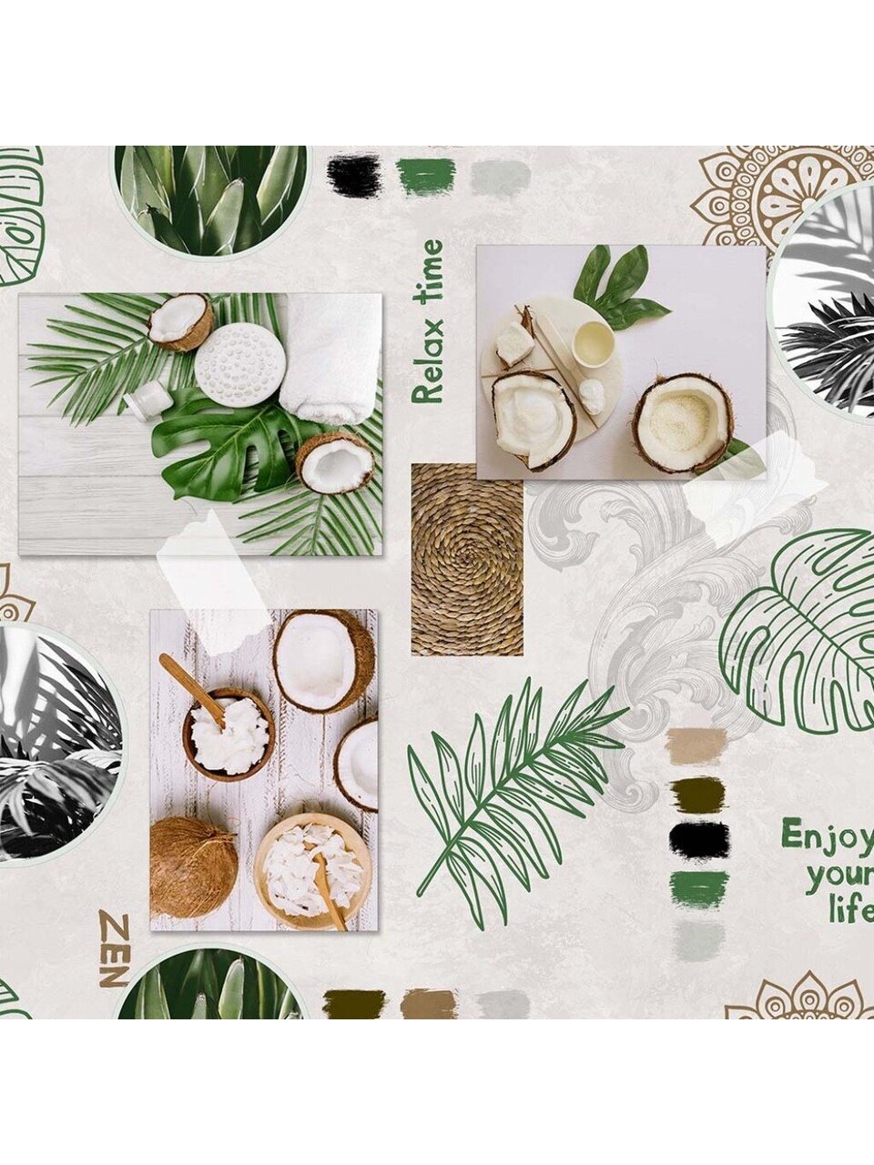 Клеенка Silvano, Fusion, 1.4х20 м, ПВХ на нетканой основе, 81396