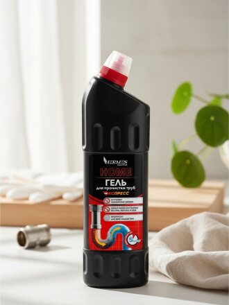 Чистящее средство для прочистки труб Hermes Industry, Home, гель, 750 мл, экспресс