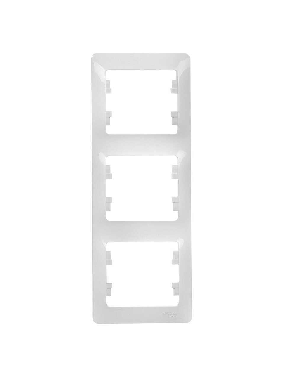 Рамка трехпостовая, вертикальная, полипропилен, белая, 10 А, Schneider Electric, Glossa, GSL000107