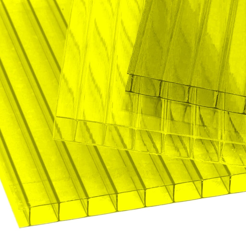 Поликарбонат 12х2.1 м, желтый, 4 мм, цена за погонный метр
