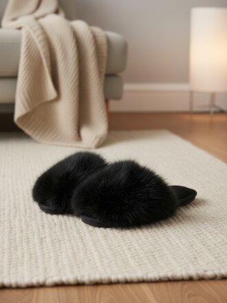 Тапки для женщин, р. 37, песец, меховые, ЛЮКС А