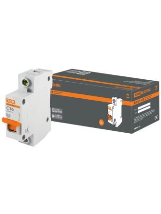 Автоматический выключатель TDM Electric, ВА47-63 1Р, 16 А, 4.5 кА, AC, SQ0218-0003