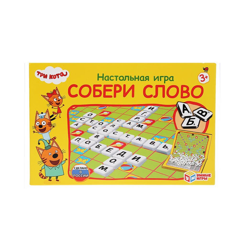 Игра настольная Умные игры, Собери слово Три Кота, 4690590193853