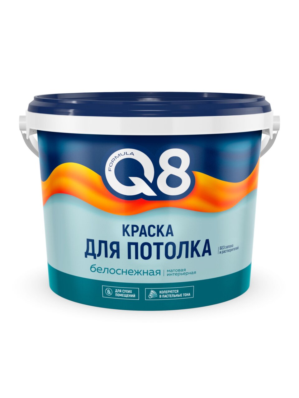 Краска водно-дисперсионная, Formula Q8, акриловая, для потолков, матовая, белоснежная, 4.5 кг