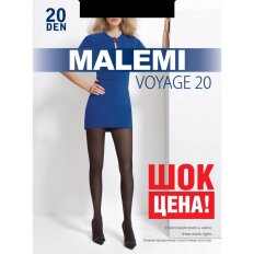 Колготки Malemi, Voyage, 20 DEN, р. 4, nero/черные, с шортиками и прозрачным мыском