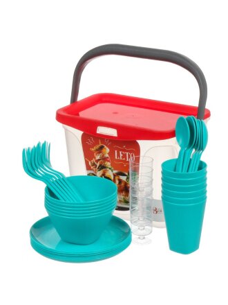 Набор для пикника на 6 персон, голубой, Berossi, Leto, ИК 795РЦКБ1