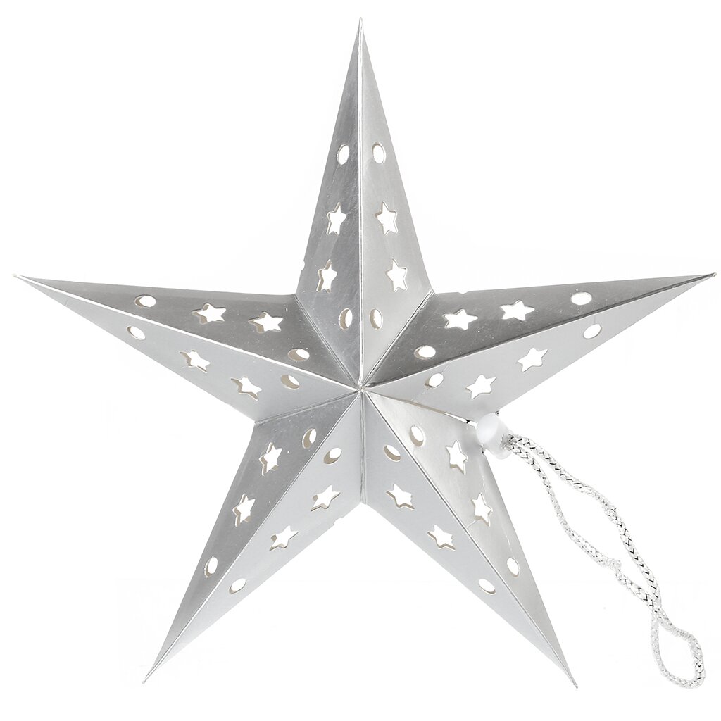 Елочное украшение Звезда, серебро, 30 см, SYZWX-202287 украшение декоративное 60 см серебро звезда syzwx 202297