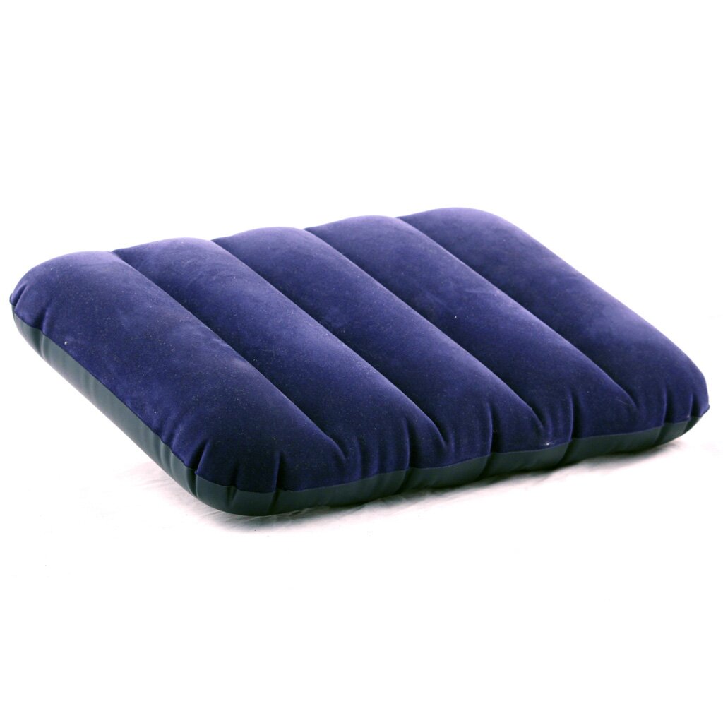 Подушка надувная для кемпинга, Intex, 43х28х9 см, синяя, 68672 надувная игрушка наездник intex 168х86см крокодил от 3 лет 58546