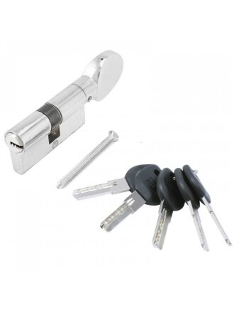 Личинка замка двери Аллюр, HD FG 60-5К CP, 7 810, 60 мм, хром, 5 перфоключей/вертушка