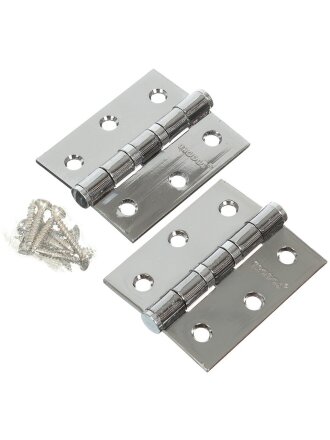 Петля врезная для деревянных дверей, Trodos, 75х62х2.5 мм, универсальная, 201075, хром