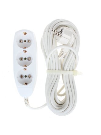 Удлинитель бытовой 3 гнезда, 1.5 м, ПВС, с заземлением, 16 А, Jett, PC-3, PC-3