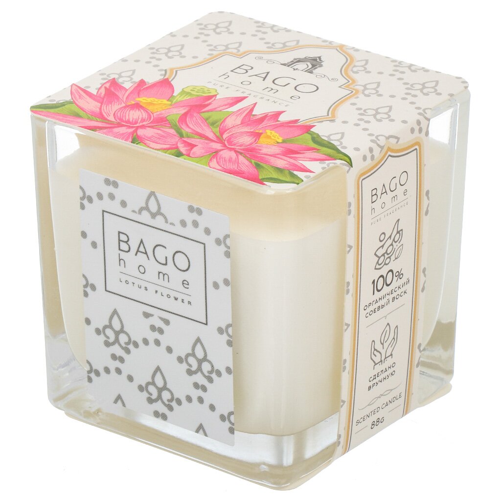 Свеча декоративная ароматическая, в стакане, Цветок лотоса, 88 гр, BGT0204 свеча ароматическая лесные ягоды 8x9 см