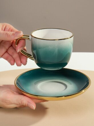 Чайная пара керамика, 2 предмета, на 1 персону, 220 мл, Y6-10274/2, подарочная упаковка