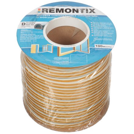 Уплотнитель D, 9х7.5/7.4 мм, 100 м, белый, Sila, Home, 1CX