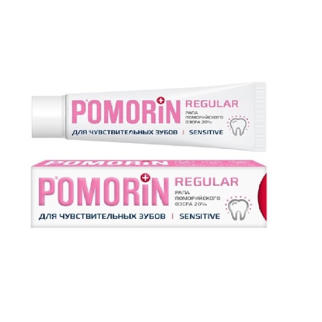 Зубная паста Pomorin, Regular, 100 мл, для чувствительных зубов зубная паста пародонтол сенситив 124 г