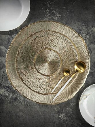 Салфетка для стола полимер, 38х38 см, круглая, коричневая, Y4-5556