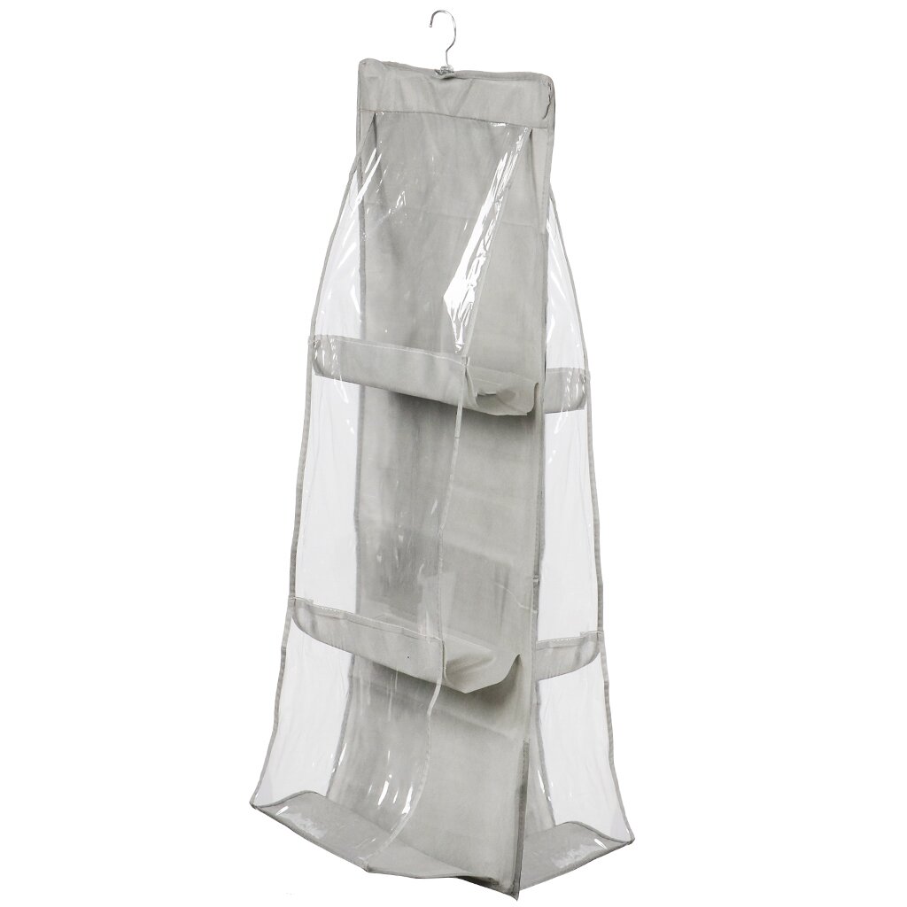 Кофр для сумок, 6 секций, складной, подвесной, 90х35х35 см, нетканный материал, с прозрачным окном, Y6-10706 шепот за окном