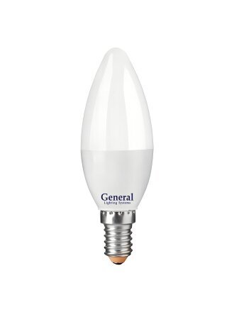 Лампа светодиодная E14, 20 Вт, 230 В, свеча, 6500 К, холодный белый свет, General Lighting Systems, GLDEN-CF, CF, 661475