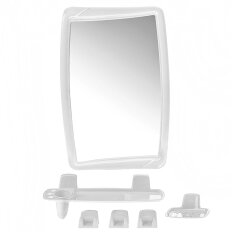 Зеркало 35х52 см, прямоугольное, снежно-белое, с полочкой, Berossi, НВ 05101000
