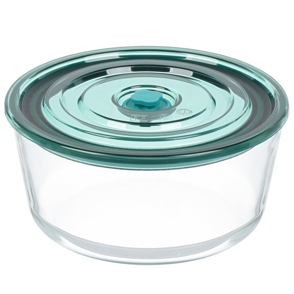 Контейнер пищевой жаропрочное стекло, 1.55 л, круглый, Atmosphere, AT-K1766 контейнер пищевой стекло 1 л прямоугольный с пластм крышкой limpido 005481