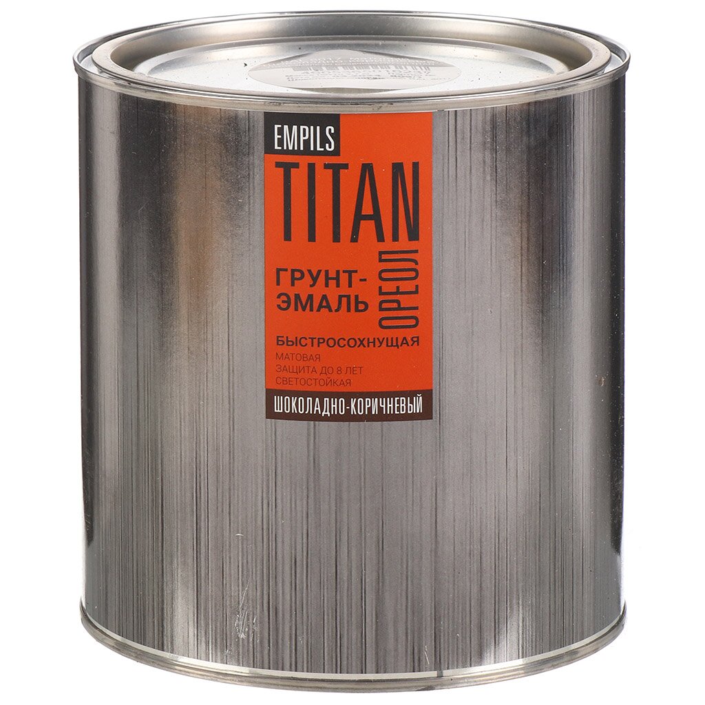 Грунт-эмаль Ореол, Титан, быстросохнущая, алкидная, матовая, шоколадно-коричневая, RAL 8017, 2.7 кг эмаль ореол titan с молотковым эффектом алкидно стирольная темно зеленая 0 8 кг