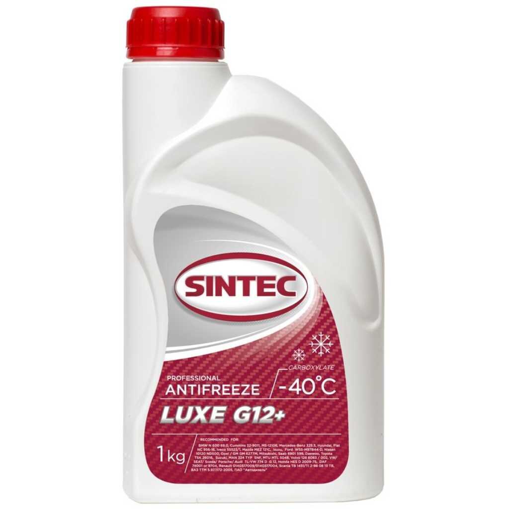 Антифриз Sintec, Lux, G12+, 1 кг, красный, 990550 антифриз sintec lux g12 5 кг красный 614503