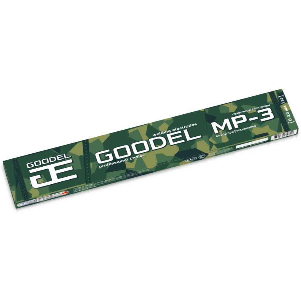 Электроды Goodel, МР-3, 3х350 мм, 1 кг, картонная коробка, аналог МР-3 АРС электроды oliver лит 55т 3 мм 5 кг аналог лб 52