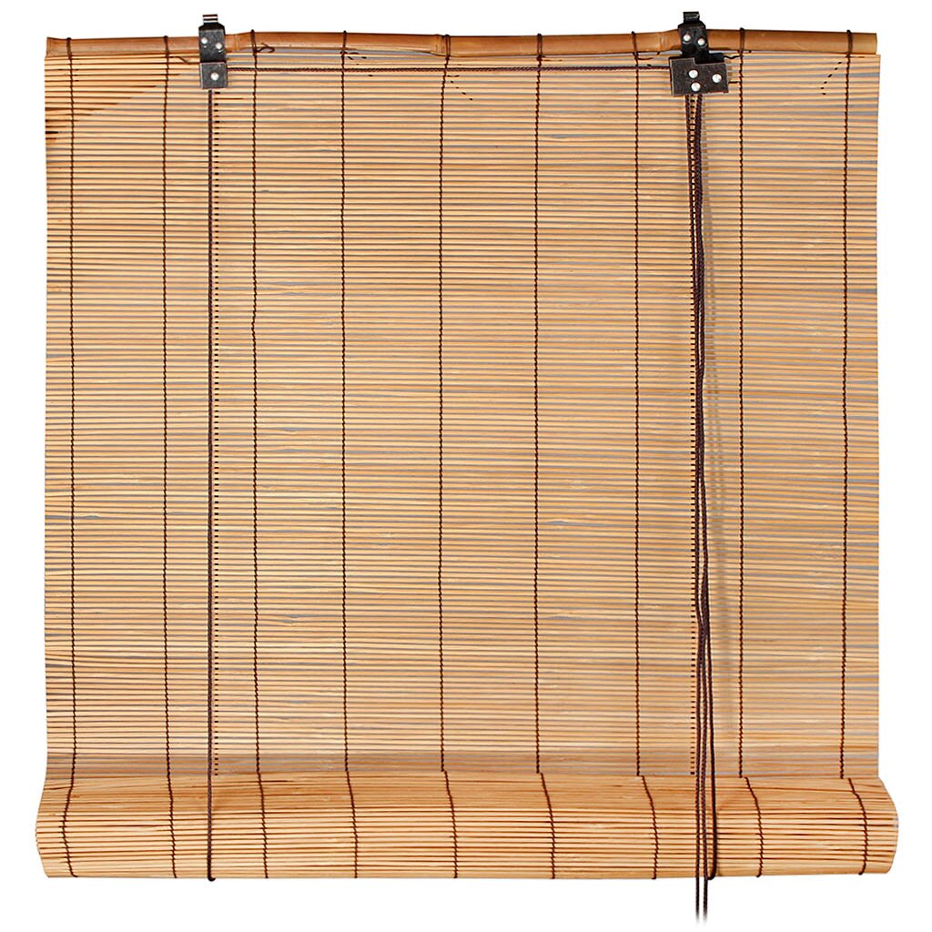Рулонная штора Бамбуковая, 160 см, ширина крепления 120 см, темная