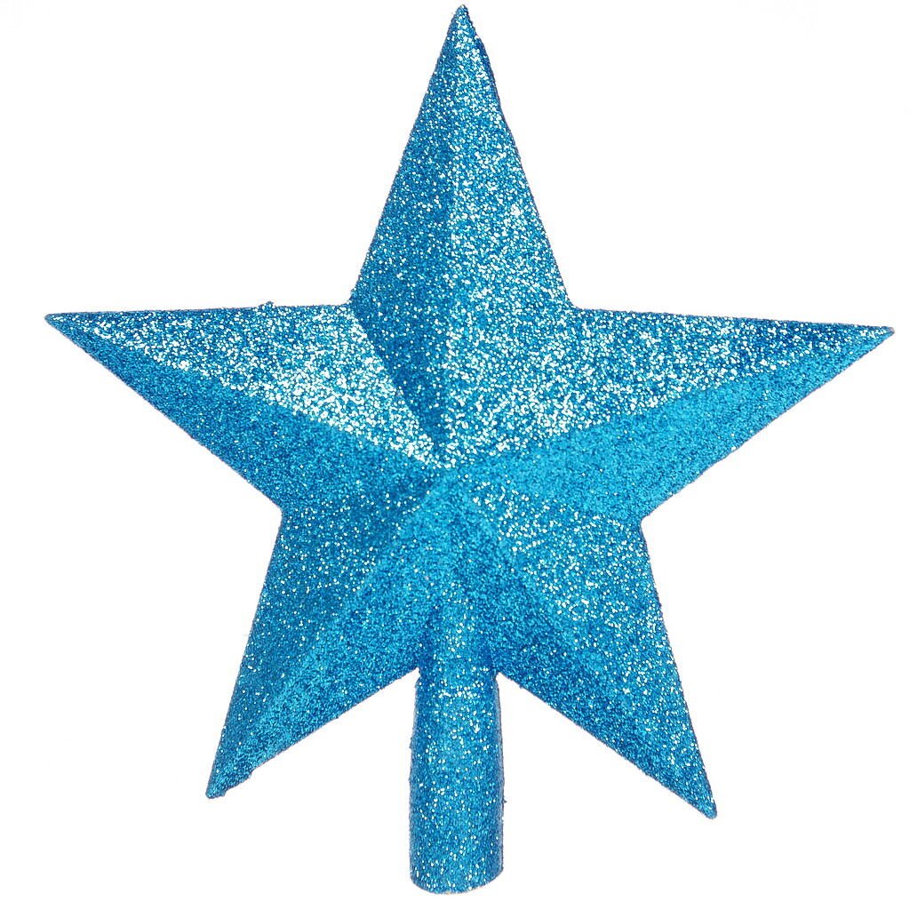 Верхушка на елку Звезда, голубая, 20 см, пластик, SYCD18-003IB/SYCD18-003LB новогодняя карусель